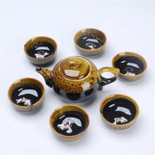 Chinese Style Ceramic Kung Fu Tea Set 1 Teapot 6 Cups