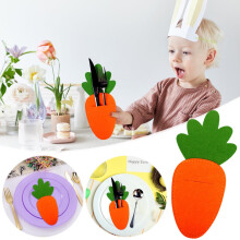 Easter Carrot Utensil Holders Spring Table Decoration
