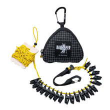 BAI DEER Portable Outdoor Clothesline Camping Travel Hotel No-Drill Windproof Drying Rope with Clips Storage Bag Black
