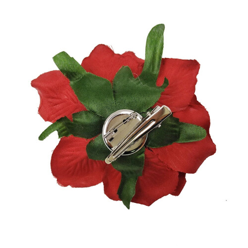 Red Rose Flower Hair Clip Comb 1pc 2