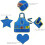 Children's Waterproof Art Apron Blue 3 Pieces 2