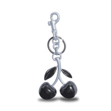Cherry Keychain Charm for Purse and Car Keys - Leather