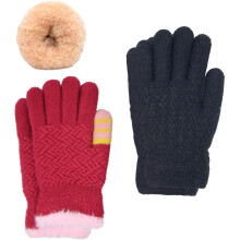 Kids' Winter Gloves Wool-Fleece Lined Thermal Knit Mittens