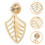 Leaf-Shaped Drawer Pulls Gold Zinc Alloy 5 pcs 1