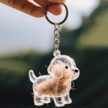 Dog Fur Memory Keychain Personalized Acrylic Corgi