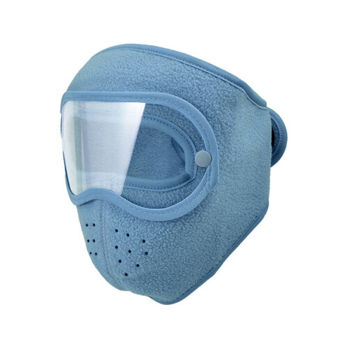 Windproof fleece full face mask with breathable goggles