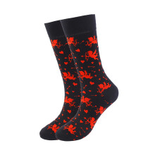 Valentine's Day Socks for Women Heart Pattern Cotton Crew