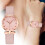 Women's Silver Digital Watch Leather Strap Quartz 1