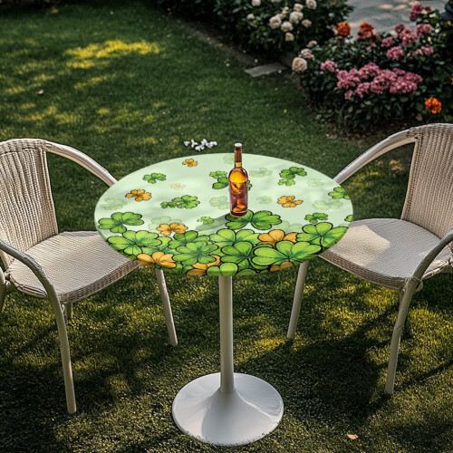 Stretch Cocktail Tablecloth Round High Top 2 PCS Clover 2