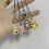 Cat Pendant Keychain Acrylic Heart Charm 4