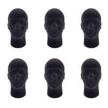 6X Male Foam Mannequin Manikin Model Wigs Glasses Cap Display Stand Black