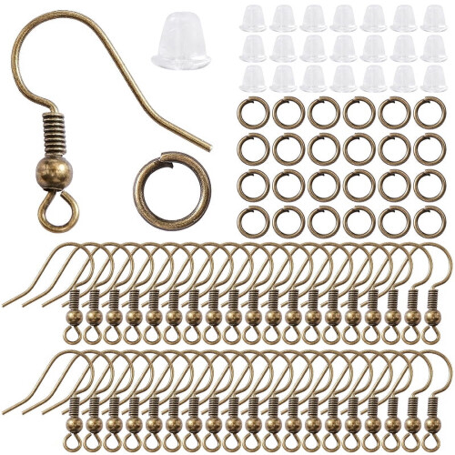 Earrings Set Hypoallergenic Hooks Jump Rings Backs 300 pcs