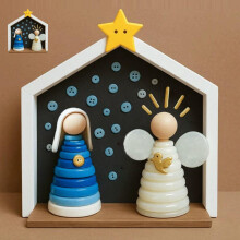 Nativity Scene Button Craft Kit Religious Holiday Display