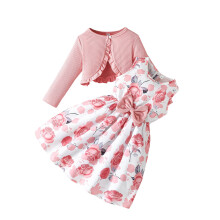 Girls Pink Floral Dress and Cardigan Set Size 8-9T