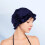 Women's Elastic Ruffle Swim Cap Navy Blue 8