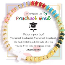 Cross Bracelet Graduation Gift for Girls K–8 with Card