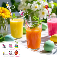 Reusable Straw Covers 10mm Set with Cute Toppers