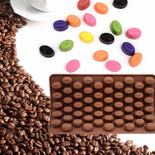 Coffee Bean Cavity Candy Silicone Mould 55 pcs