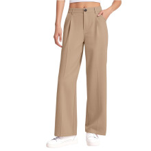 Girls' Flowy Dress Pants Khaki Elastic Waist Size 150
