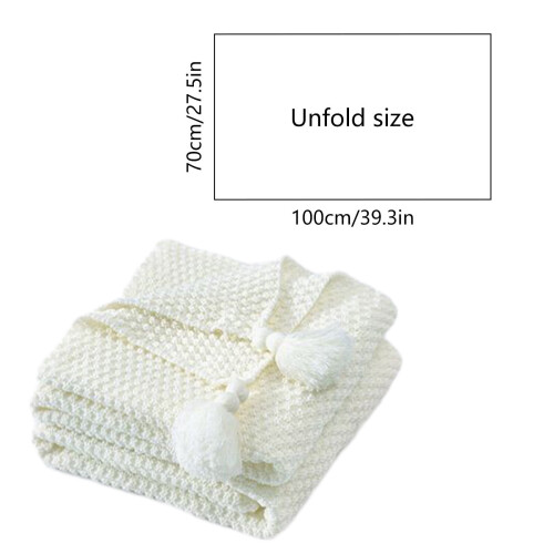 Knitted Sofa Blanket Acrylic 39.37 x 27.56 in White 2