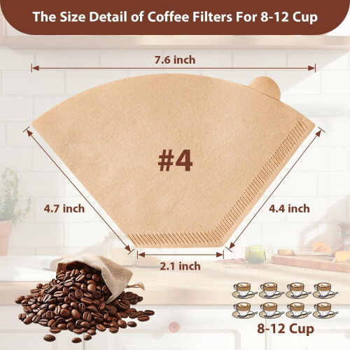 Coffee Filter Paper Fan-Shaped 200 pcs 2