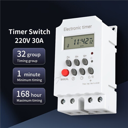 TNCE 30A Timer ,  Power  Control , 32 Groups of Timer  and Off Light, Water Pump Timer 1