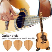 Wooden Guitar Pick Storage Box with Stand 3 Picks