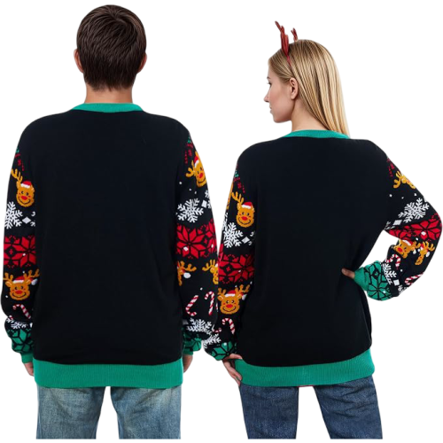 Strickpullover Weihnachtspullover LED Lustig Warm Weich Rentier Unisex M — ugly christmas sweater 1