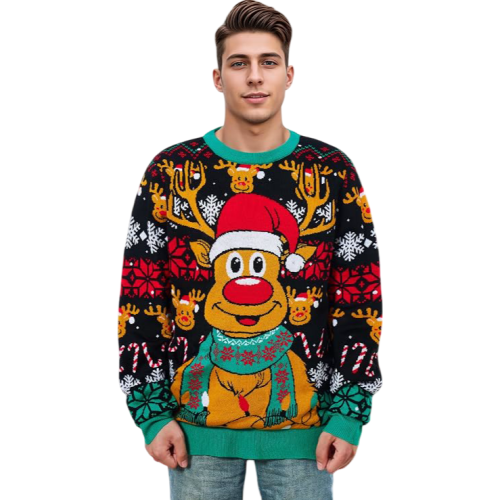 Strickpullover Weihnachtspullover LED Lustig Warm Weich Rentier Unisex M — ugly christmas sweater 2