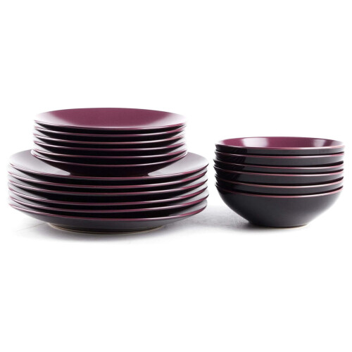 Stoneware Dinner Set Two-Tone 18-Piece 1