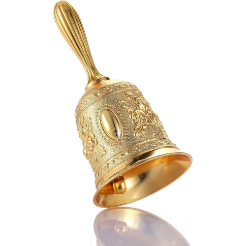 Solid Brass Gold Hand Bell for Wedding Teacher Meditation