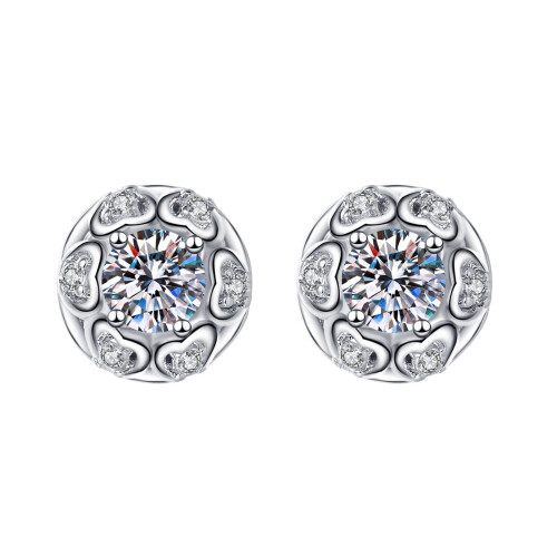 Heart-Shaped Alloy Stud Earrings Set, 5 Pairs