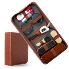 Travel Shoe Care Kit Horsehair Brush Polishing Tools