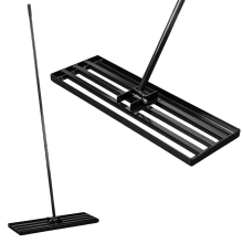 KCT 75.5x24.5cm Garden Levelling Rake Lawn Grass Flattening Smoothing Bumpy Top Dressing Lute Landscaping Gardening Leveller Tool 195cm Handle