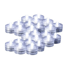 24 Luci LED Sommergibili, Bianche, Impermeabili, Senza Fiamma, A Forma di Candela, Luci Subacquee per Piscina, Vasi, Matrimoni