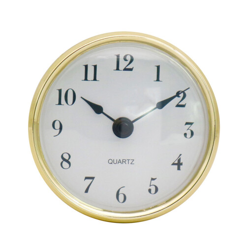 Quartz Wall Clock Gold 80mm Silent Battery Powered