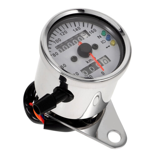 Motorcycle Tachometer Gauge Silver 1 Pack