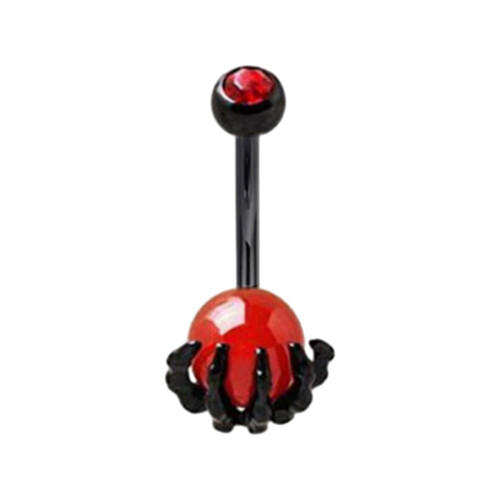 Belly Button Barbell Piercing Jewelry 14G Skeleton Hand 2