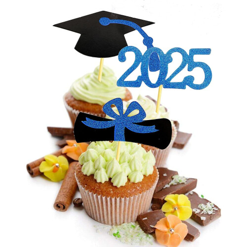 Graduation Cupcake Toppers Diploma Grad Cap 48 Pieces 2