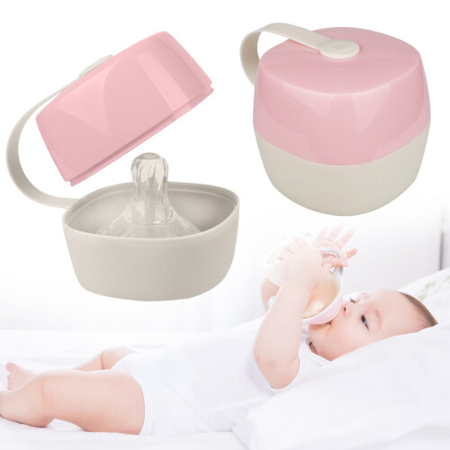 Portable Pacifier Storage Box with Clip Red