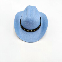 Pet Cowboy Hat Blue Adjustable Western Dress-Up Cap for