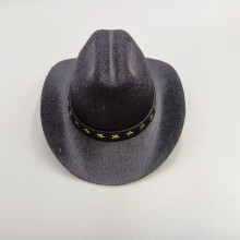Black Pet Cowboy Hat Adjustable Western Dress-Up Cap for