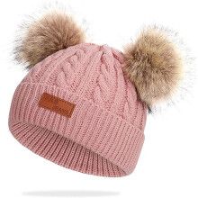 Winter Knit Beanie Hat for Toddlers and Infants Deep Pink