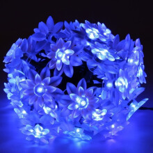 Morttic Solar Lotus String Lights 23ft 50LED Blue