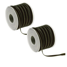 Green Velvet Ribbon 3/8 inch 20 yards 2 pcs