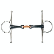 (4.5in, Black/Silver) Shires Sweet Iron Lozenge Horse Full Cheek Snaffle Bit