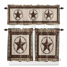 Ensemble de rideaux de cuisine Country Star style ferme Texas Star