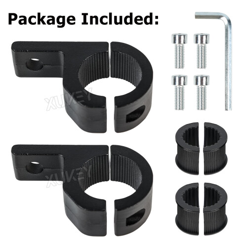 Motorcycle Headlight Mounting Brackets 2 pcs 1 inch Black 2