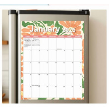 Magnetic Refrigerator Calendar 2026 12-Month Tear-Off