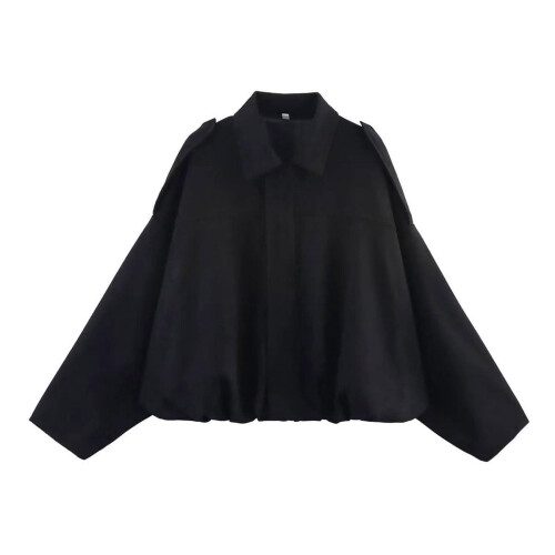 Women's Faux Suede Cropped Motorcycle Jacket
